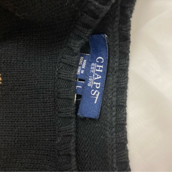 Chaps Black Crested Sweater - Picture 6 of 6
